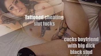 播放 纹身 作弊 荡妇 cucks 男朋友 与 大 迪克 黑色的 梭哈
